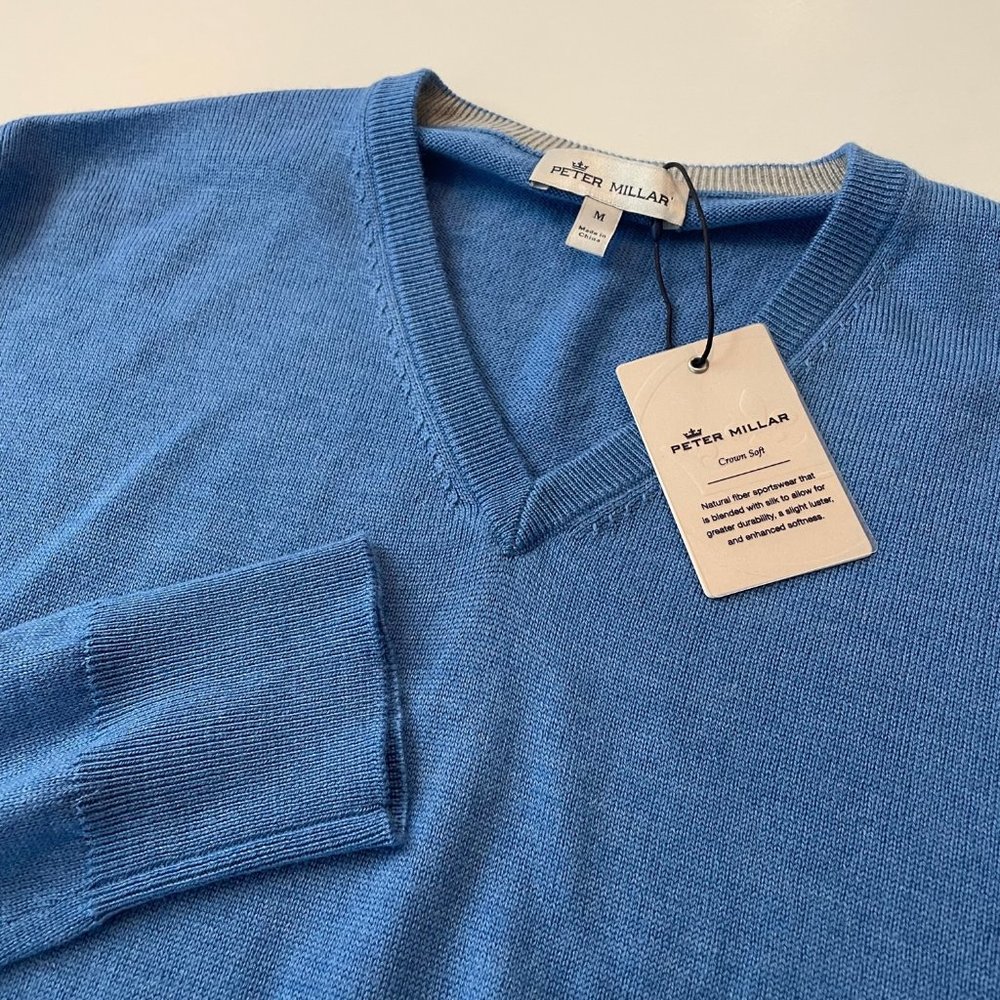 Peter Millar Crown Soft Men's Soft Merino Silk V Neck Sweater